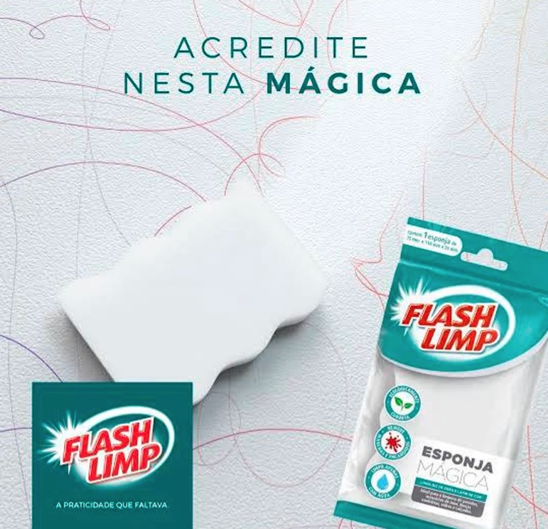 Esponja Magia, Remove rabiscos de lápis de cor e giz de cera, ESP7757, Flash Limp