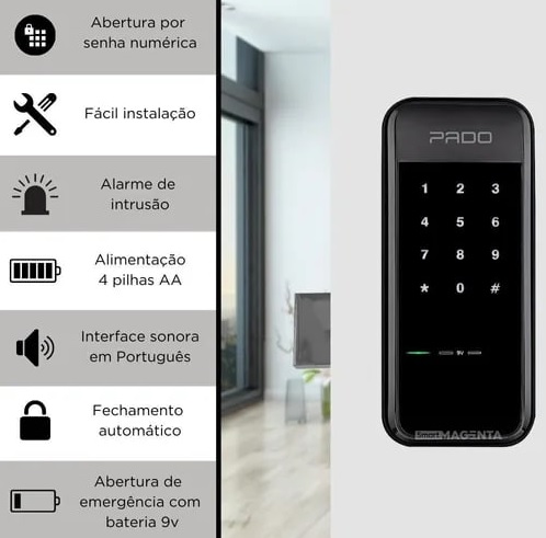 Fechadura Digital De Sobrepor Com Senha Pado FDS-10