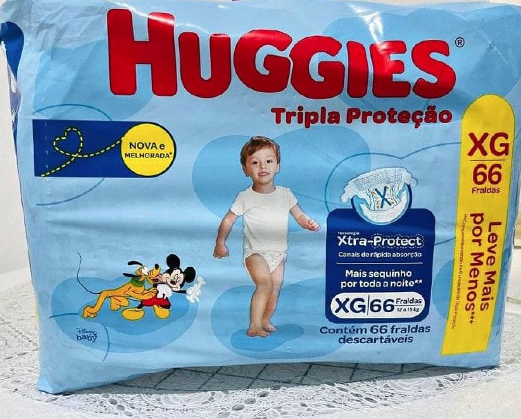 Huggies Tripla Proteção Xg – Fraldas, Tamanho XG (12 a 15 kg), 66 Unidades