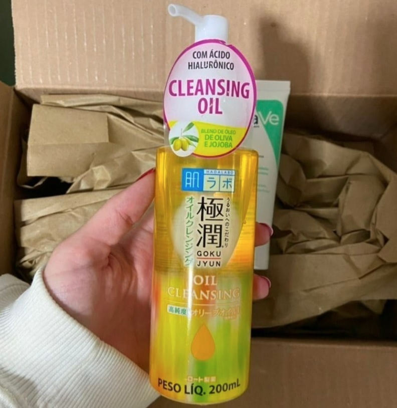 Gokujyun Oil Cleasing – Óleo Removedor de Maquiagem com Ácido Hialurônico 200ml, Hada Labo