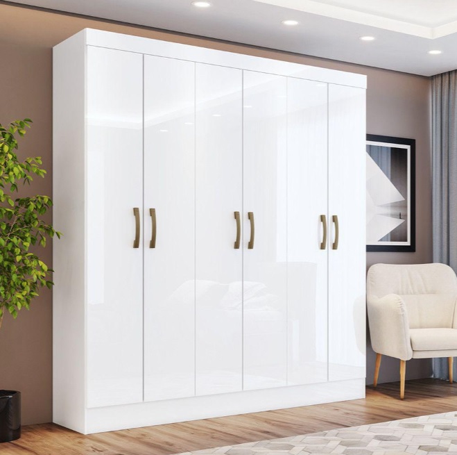 Guarda Roupa Casal 6 Portas 2 Gavetas Dallas Casa 812
