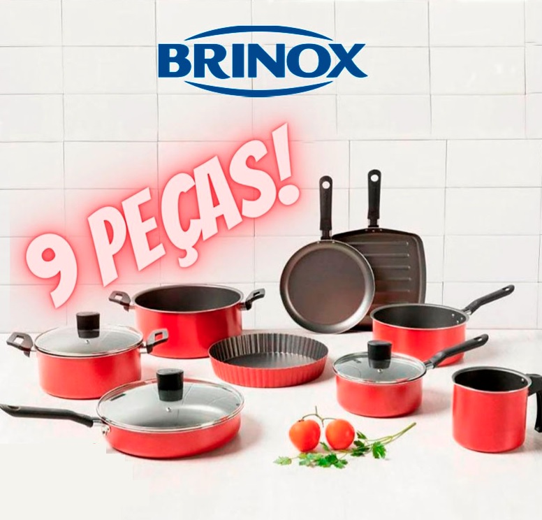 Jogo de panelas 9 peças antiaderente pro-flon Garlic