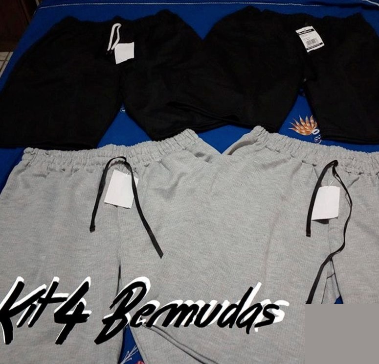 KIT 4 Bermudas Moletom Masculino