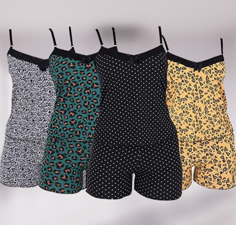 Kit 4 Baby Dolls Vivi Tecido Fibra Natural