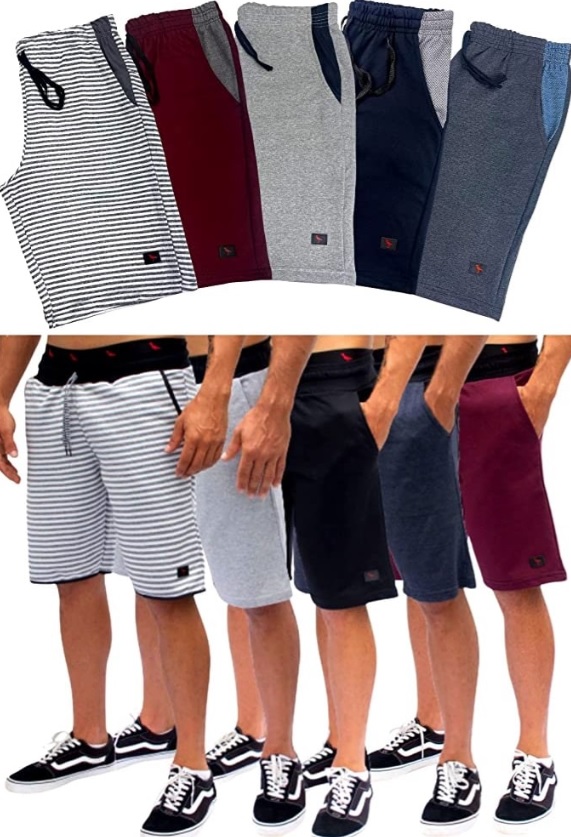 Kit 5 Bermuda Moletom Academia Treino Masculina Original Ducam