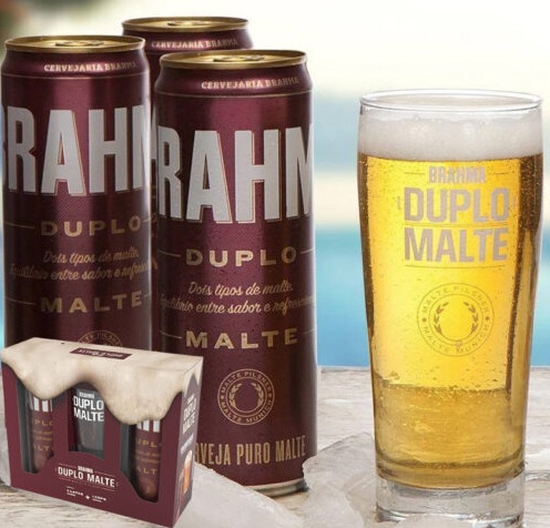 Kit Cerveja Brahma Duplo Malte 350ml 2 Un + Copo Brahma Dm 1 Um