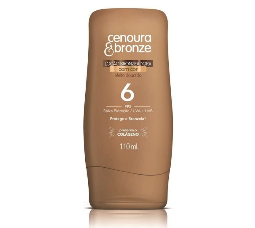 Loção Bronzeadora com Cor Fps6, Cenoura e Bronze
