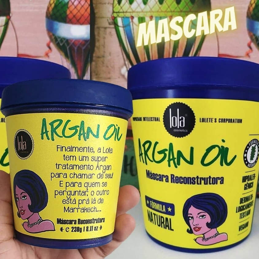 Mascara Argan Oil, Lola Cosmetics, Azul/Amarelo