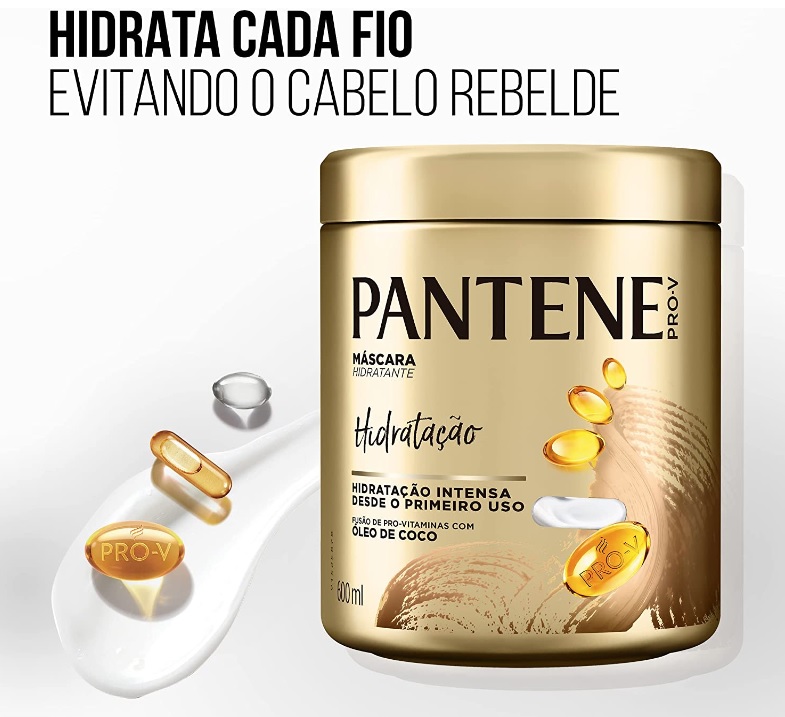 Pantene – Máscara Capilar Hidratante, Creme de Hidratação, com Óleo de Coco Capilar, Tratamento Capilar, 600 ml