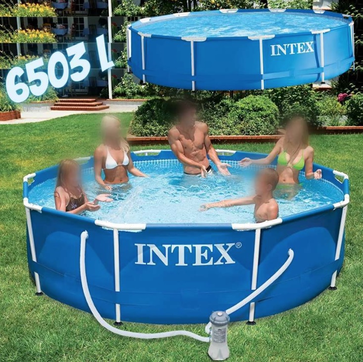 Piscina Armação De Metal Galvanizado 6503 L (bomba Filtro 127v E Dvd) Intex