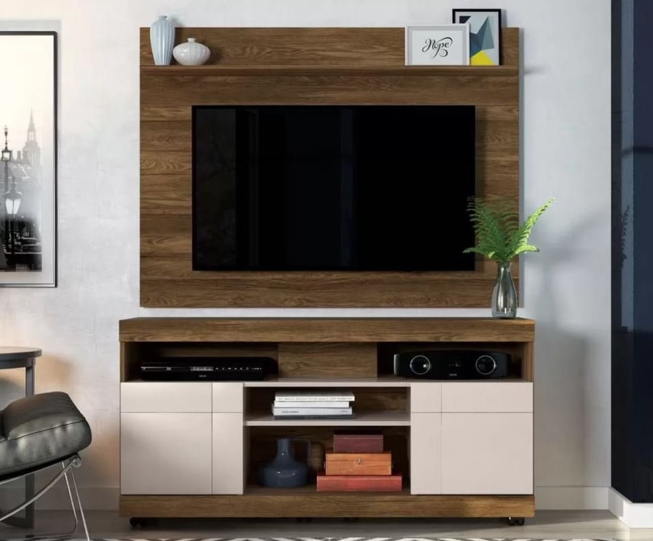 Rack com Painel para TV até 47” 2 Portas – Colibri Móveis 5.016.A0.472A.2