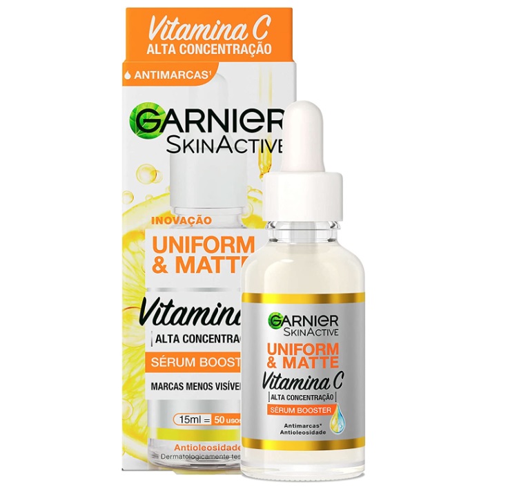 Sérum Facial Antimarcas Garnier Uniform & Matte Vitamina C, 15ml