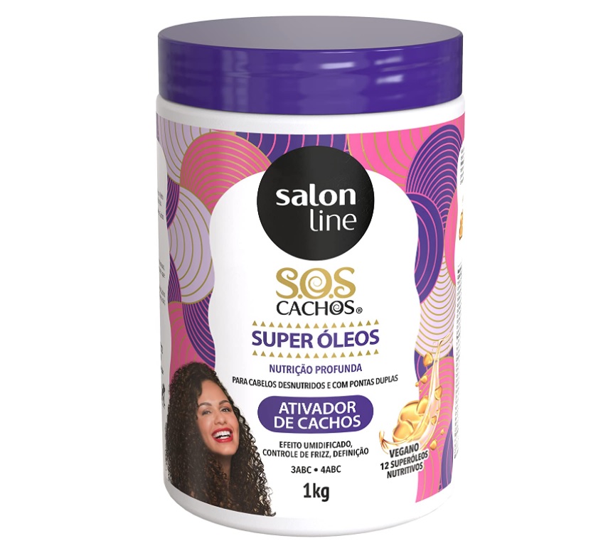 Ativador de Cachos S.O.S Cachos Super Óleos Salon Line 1kg, Salon Line, Branco