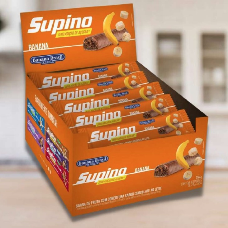 Barra de Frutas Zero Banana ao Leite Banana Brasil com 16 Unidades de 24G
