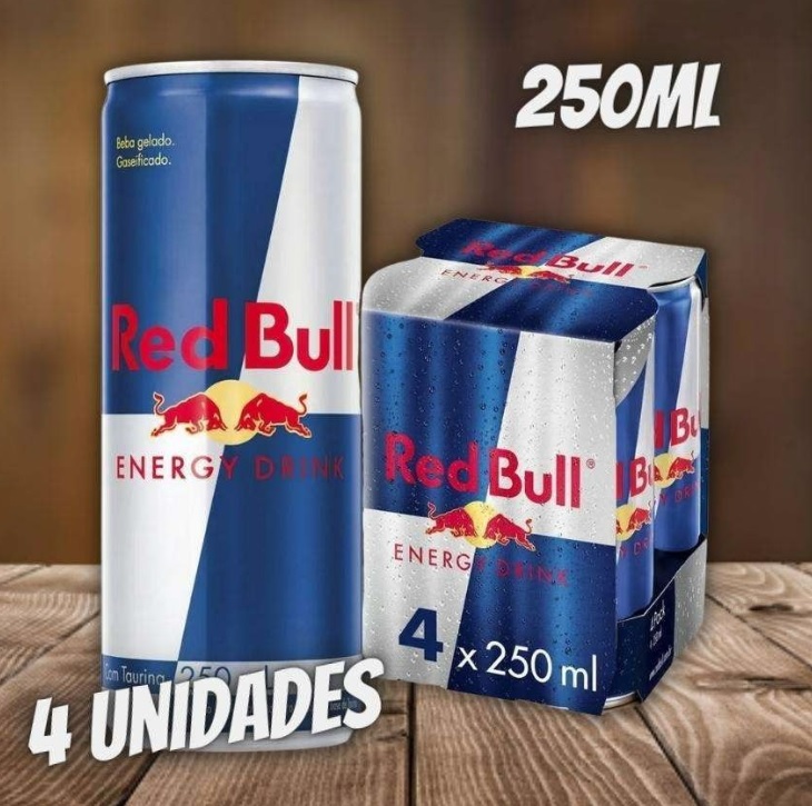 Bebida Energética Red Bull Energy Drink 250ml – 4 Unidades
