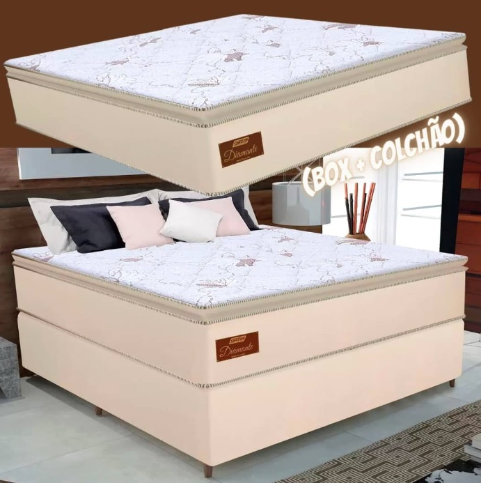 Cama Box Casal (Box + Colchão) Gazin
