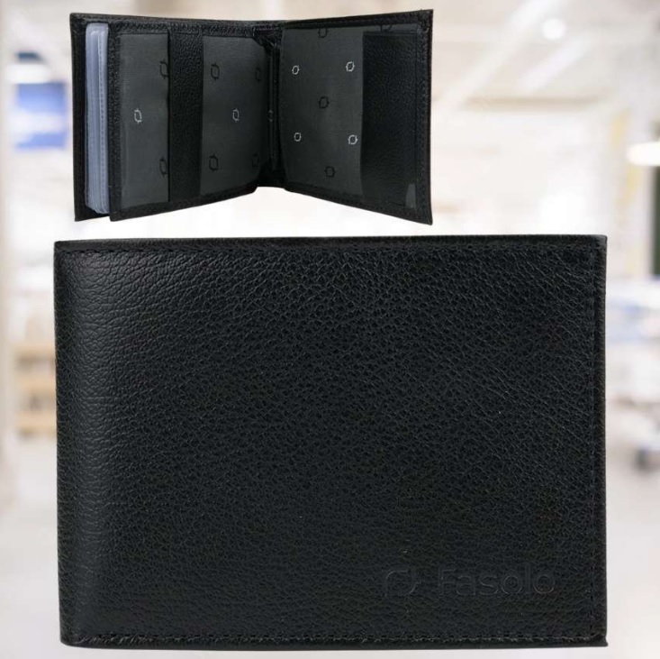 Carteira Masculina Fasolo Couro Preta
