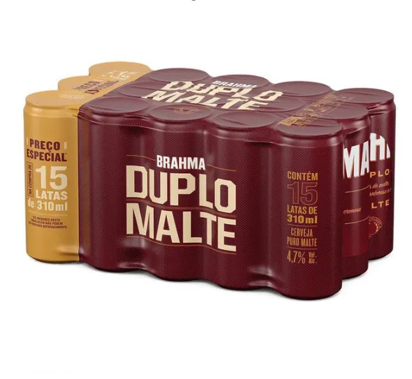 Cerveja Brahma Duplo Malte Lager 15 Unidades – Lata 310ml