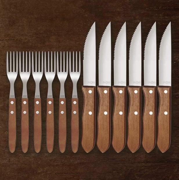 Conjunto Churrasco Garfo e Faca 12 Peças Mor