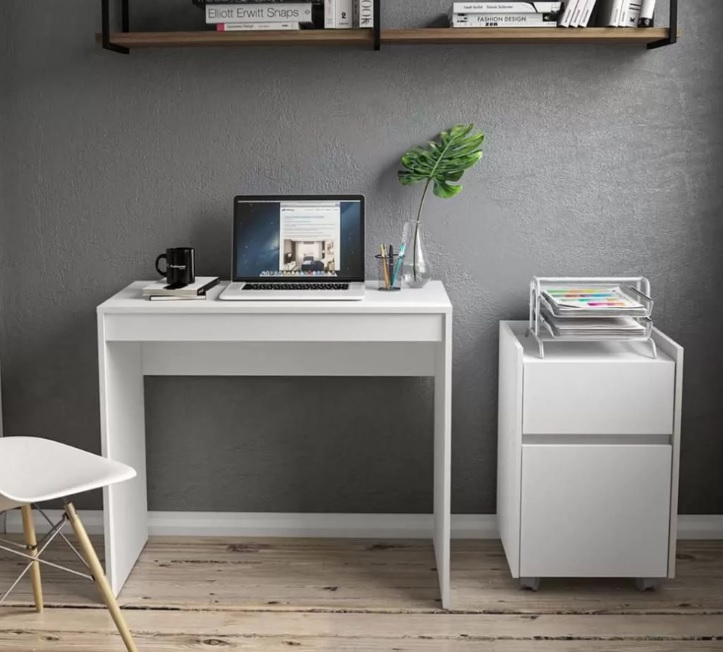 Conjunto Escritório/Home Office Politorno – Cajamar Mesa e Gaveteiro 2 Peças