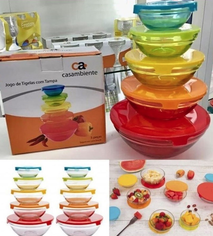 Conjunto de Tigelas de Vidro 10 Peças Casambiente – JGTI002/2T