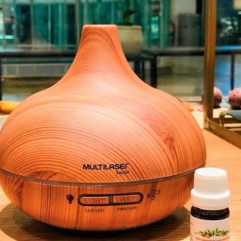 Difusor de Aromas Multilaser LED Amadeirado – Hc218, Multilaser, Health Care HC218, Marrom