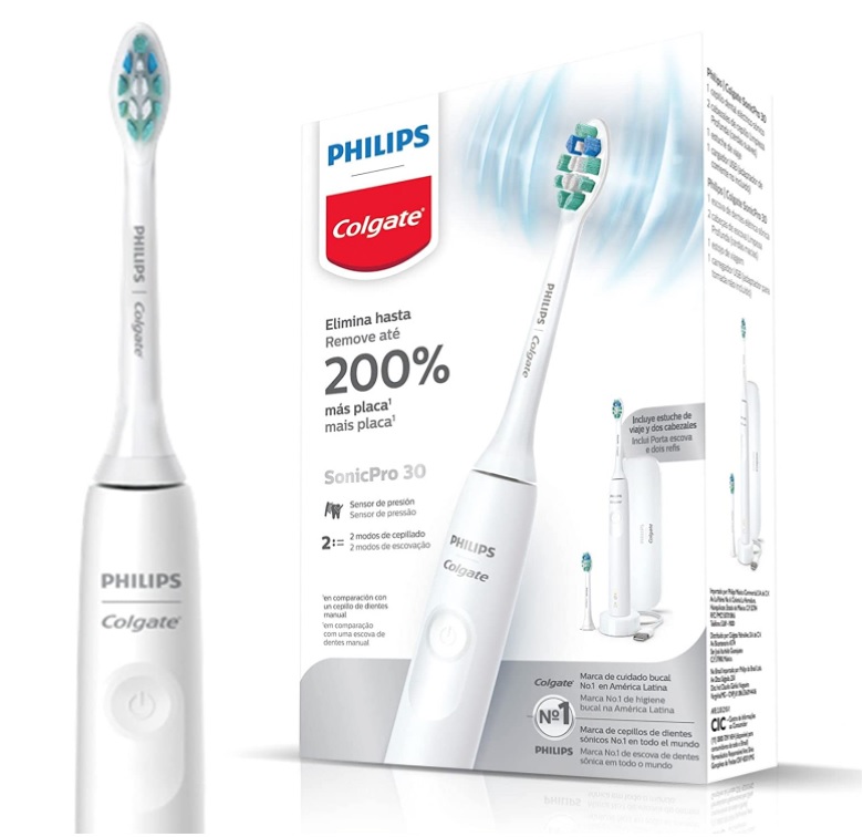 Escova de dente Elétrica Philips Colgate SonicPro 30 recarregável bivolt