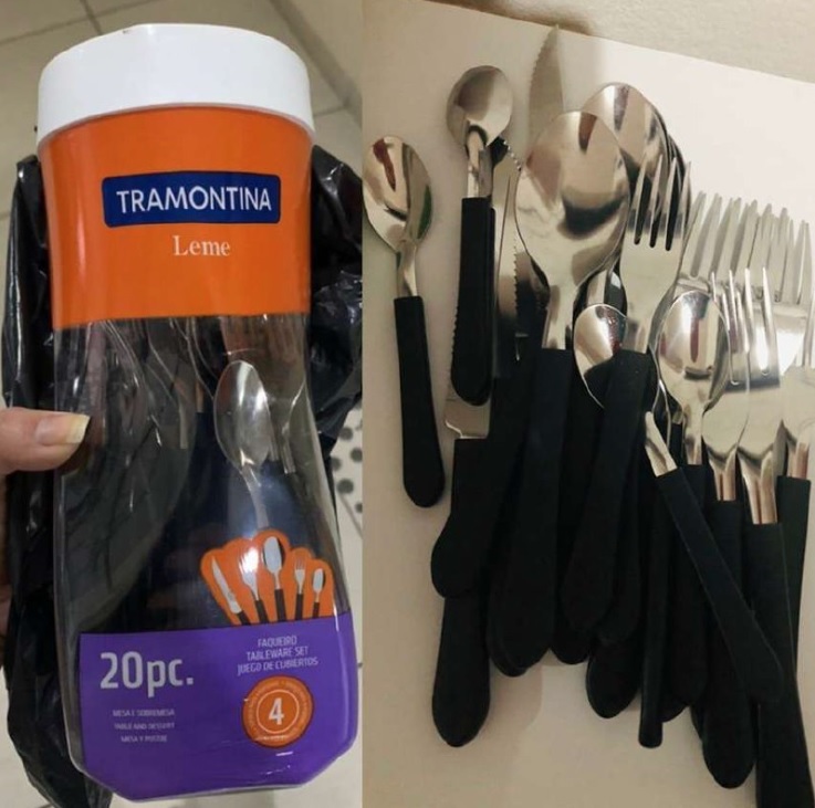 Faqueiro Inox 20 peças Leme Preto – Tramontina