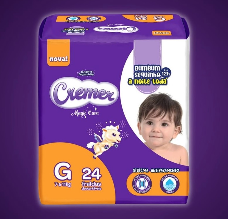 Cremer – Fralda infantil, Jumbo G, 24 Unidades