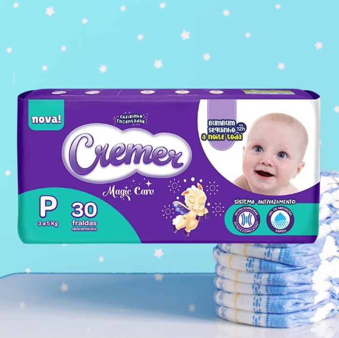 Fralda Cremer Jumbo P 30 Unidades