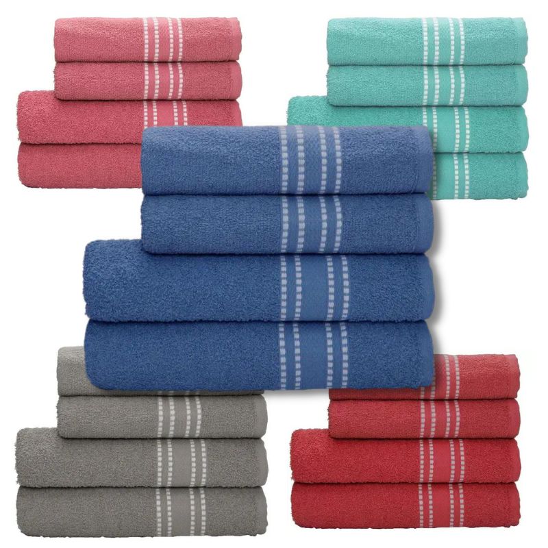 Jogo de Toalhas Camesa Algodão e Poliéster – Nacional Linea Azul 4 Peças