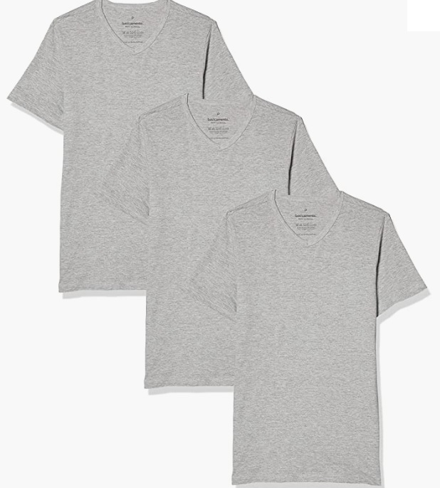 Kit 3 Camisetas Básicas Gola V, Basicamente, Masculino