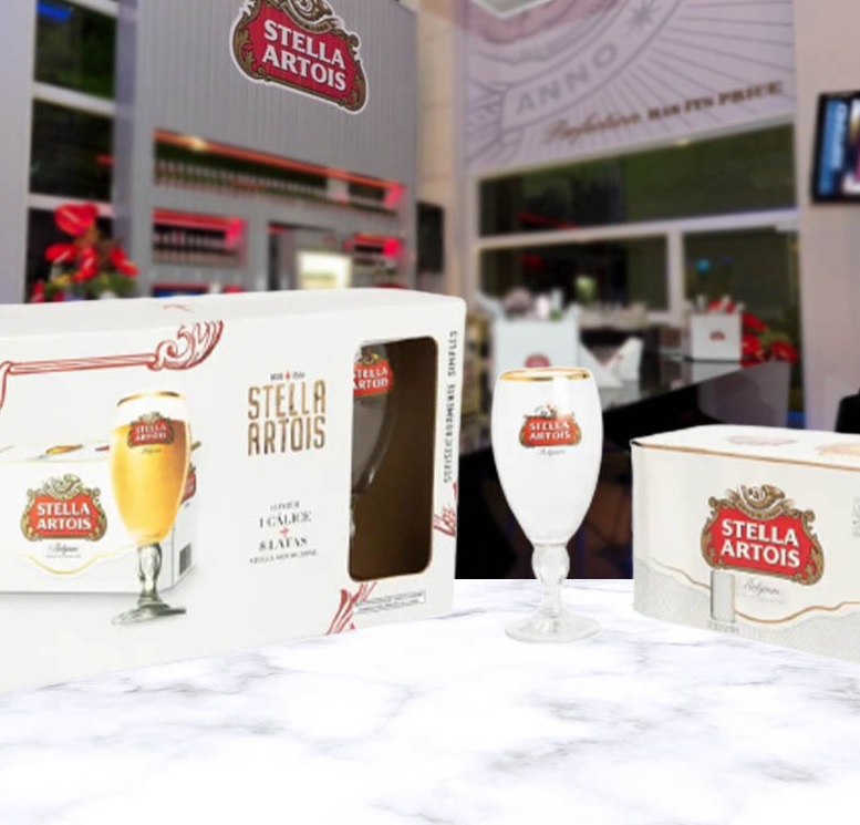 Kit Cerveja Stella Artois: 8 Latas 269ml + 1 Cálice 250ml