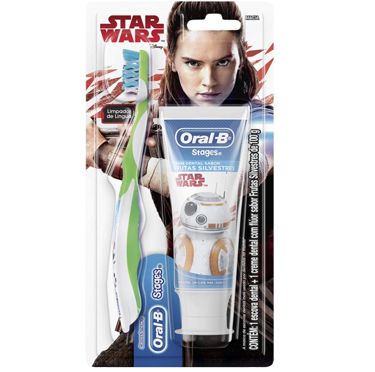 Kit Escova de Dente Oral-B + Creme Star Wars 100g