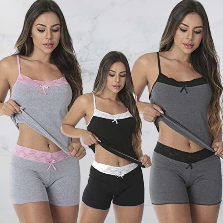 Kit com 3 Baby Dolls Algodão Mali