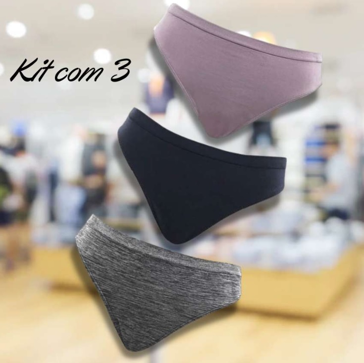 Kit com 3 Calcinhas Biquíni Lisas, Trifil, Feminino