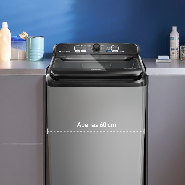 Lavadora de Roupas Panasonic 12Kg Lavagem Ciclone NA-F120B1TB Titânio 220V