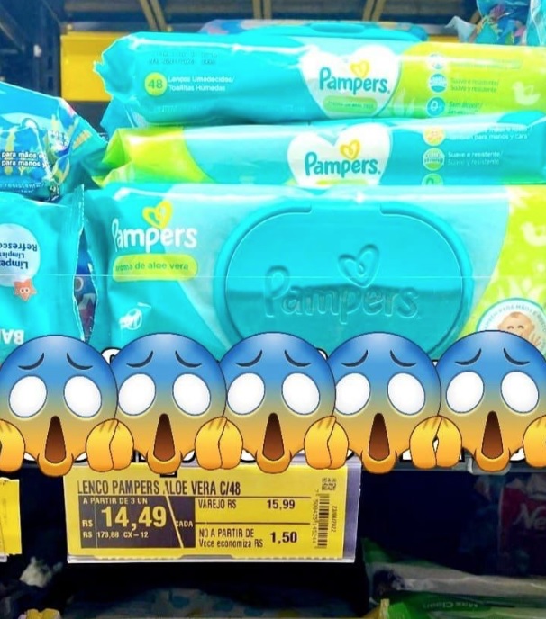 Lenços Umedecidos Pampers Aroma de Aloe Vera 48 Unidades