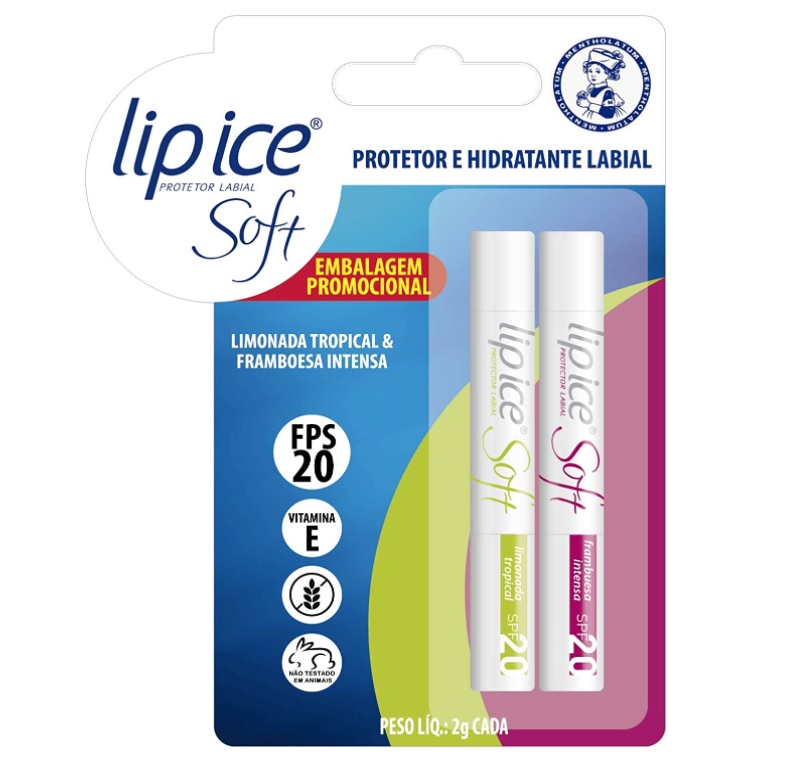 Lip Ice Protetor Labial Soft Limonada e Framboesa FPS20
