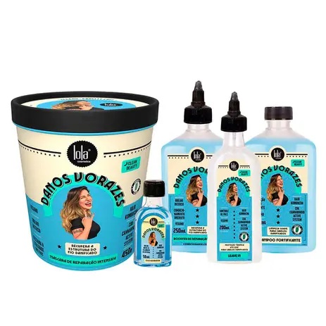 Lola Cosmetics Danos Vorazes Kit Shampoo + Máscara + Finalizador + Óleo + Booster