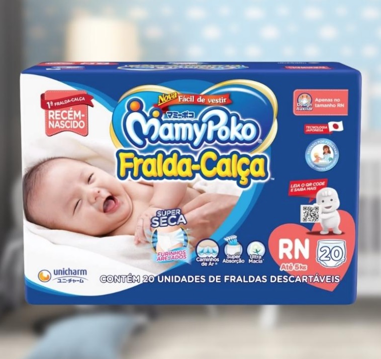 MamyPoko Fralda Calça Tamanho RN, embalagem Regular, 20 Unidades, Branco