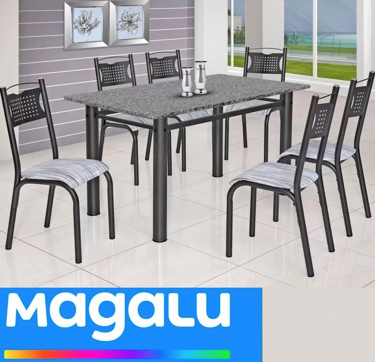 Mesa de Cozinha 6 Cadeiras Retangular Poeme – Ciplafe