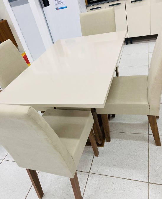 Mesa de Jantar 4 Cadeiras Retangular Viero – Valência Loren