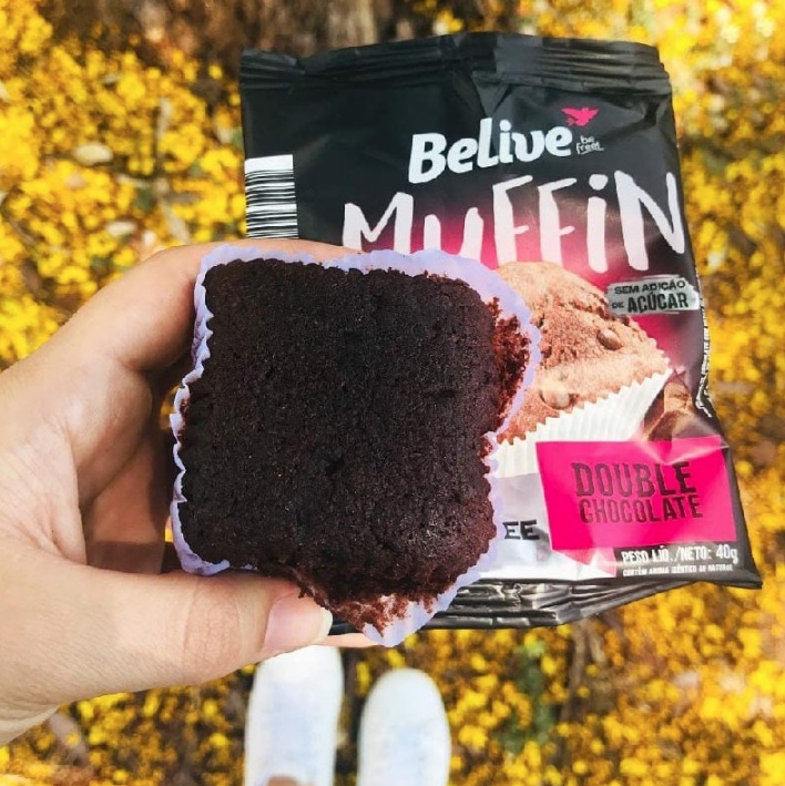 Muffin Double Chocolate Zero Açúcar sem Glúten sem Lactose Belive 40g