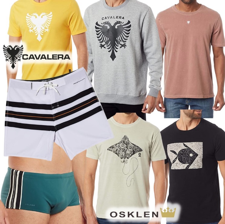 Ofertas em Roupas Masculinas, Osklen, Cavalera e Hang Loose com até 53% OFF