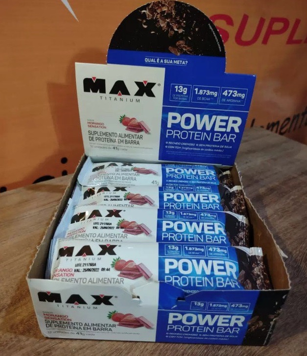 Power Protein Bar Caixa com 12 Unidades (492g) – Napolitano