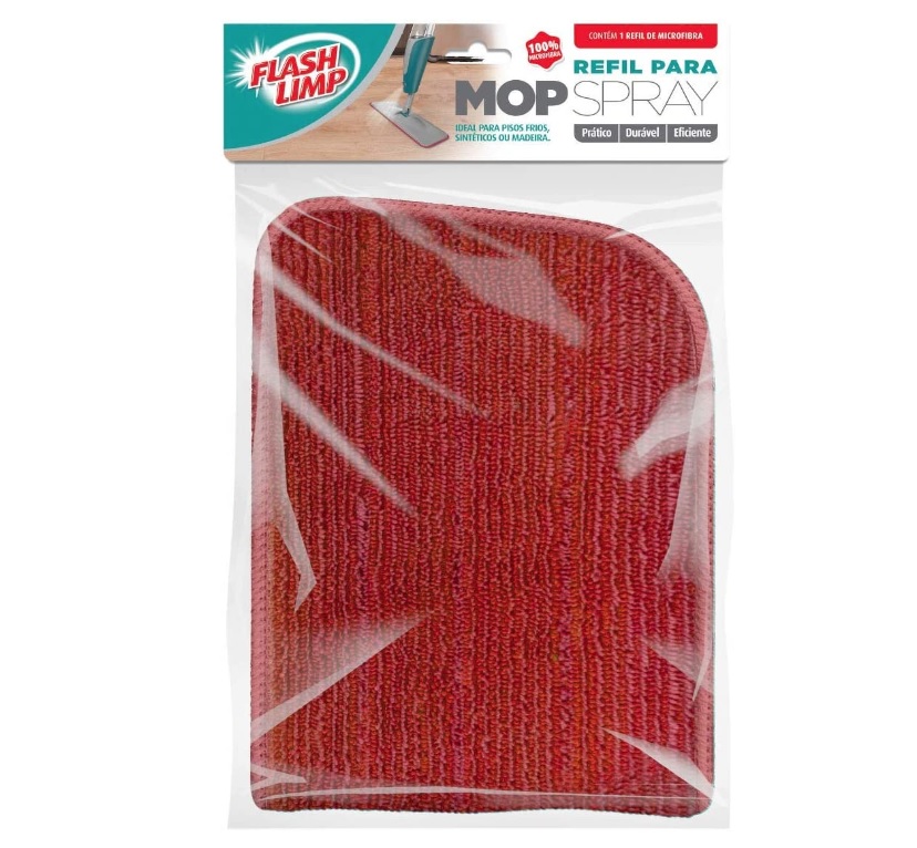 Refil microfibra vermelho para Mop Spray Flash Limp, RMOP7800-VM, Flash Limp