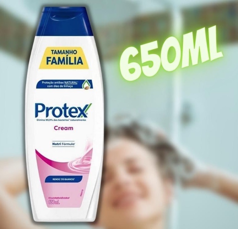 Sabonete Líquido Antibacteriano para Corpo Protex Cream 650ml