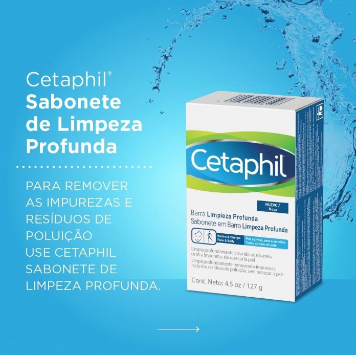 Sabonete em Barra Pele Limpeza Profunda, Cetaphil
