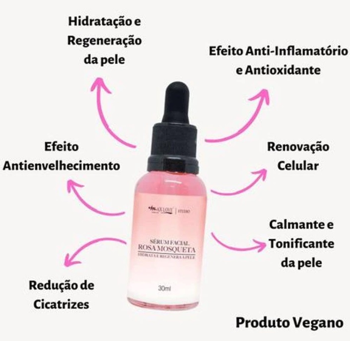 Sérum Facial Rosa Mosqueta Regenera a Pele – Max Love